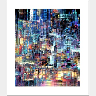 City Lights Glitch Mix Posters and Art